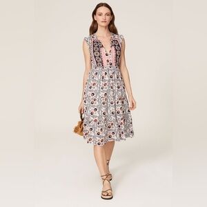 Figue Lily Clara Floral Sleeveless Dress - Pink and Gray, Medium